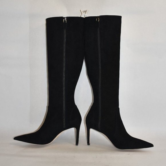 $850 Stuart Weitzman Stuart 85 Knee High Pointed Toe Zip Boot SUEDE 7 (PA19) - Picture 4 of 8